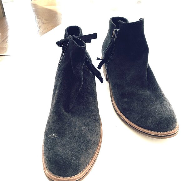 DOLCE VITA WOMAN SUTTON SUEDE ANKLE BOOTIE Sz 9.5 DARK GREY - Picture 3 of 9